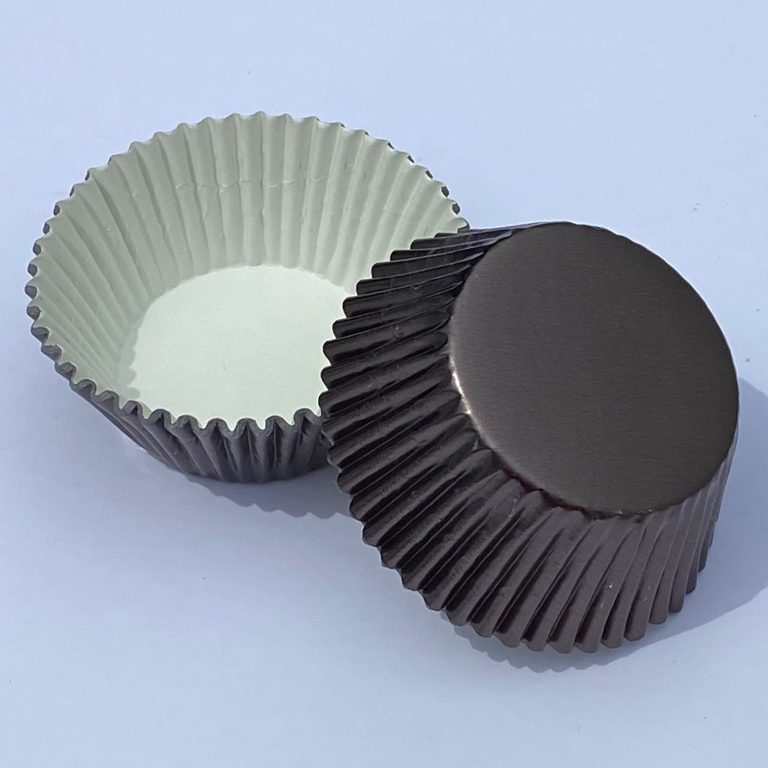 Slate (Lt Black) foil cupcake liners