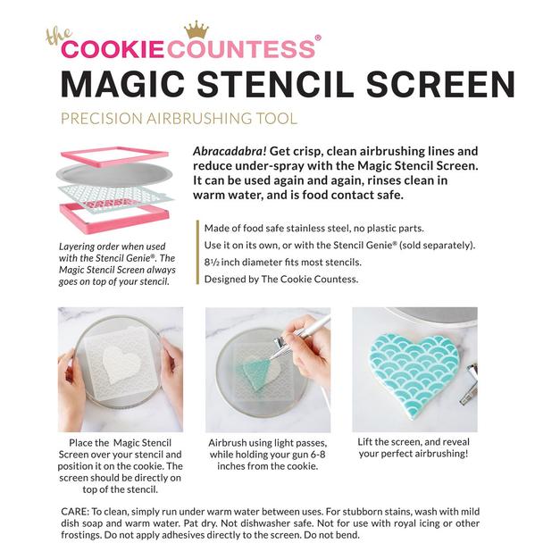 Cookie Countess Magic Screen Stencil Airbrushing Silkscreen – Cake