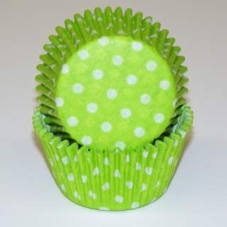 KING / JUMBO Cupcake Liners / Baking Cups – Lime Green w/ polka dots – Cake  Connection