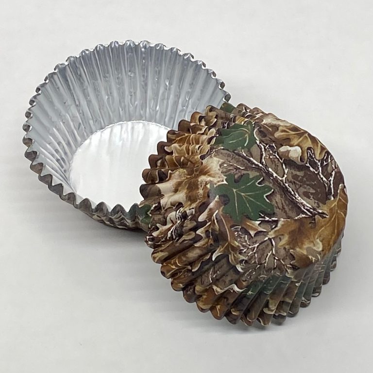 CAMO #1 (more leaves) foil cupcake liners