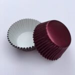 Burgundy Foil Cupcake Liner - STANDARD size | 50 count | Grease-Proof Baking Cups
