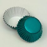 Aqua Foil Cupcake Liner - STANDARD size | 50 count | Grease-Proof Baking Cups
