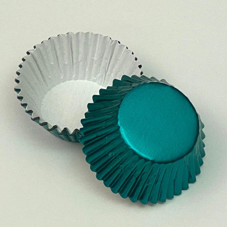 Aqua foil cupcake liners