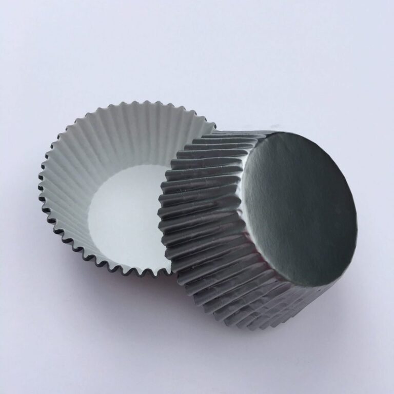 MINI Foil Cupcake Baking Liner 50 ct - Gray / Dk Silver