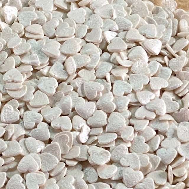 Sprinkles approx 4oz jar - White Pearl Hearts