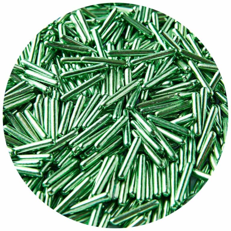 Dragee Sprinkles - Green Macaroni Rods