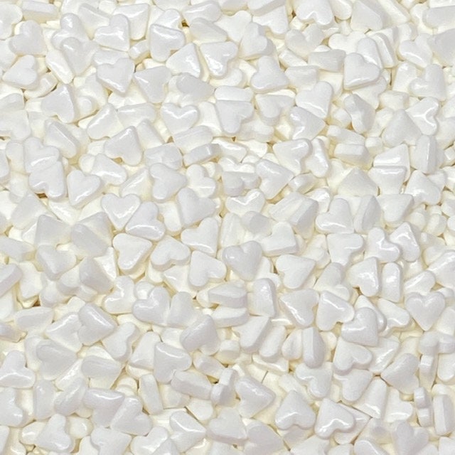 Sprinkles approx 4oz jar - White Hearts