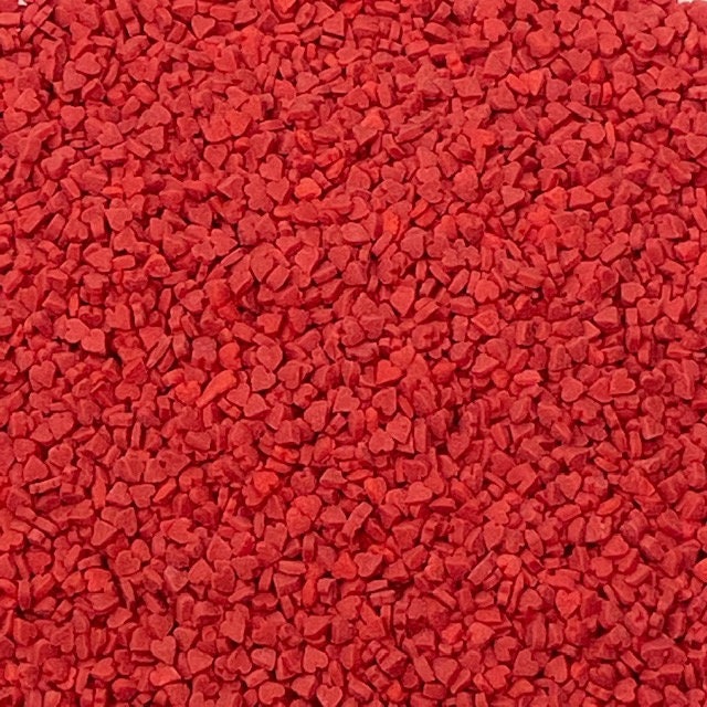 Confetti Sprinkles approx 4oz jar - 2mm Red Hearts