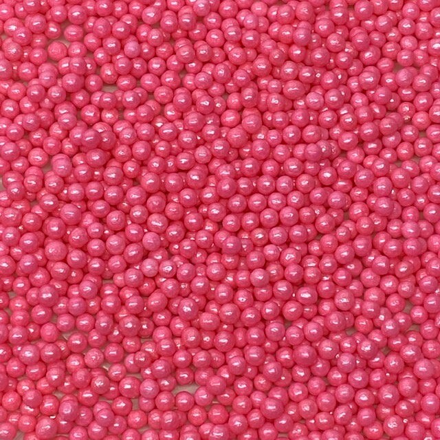 Bright Pink 4mm Bead Sprinkles approx 4oz jar