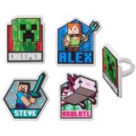 Minecraft™ Cupcake Rings – 12 Count | Officially Licensed Cupcake Toppers for Cakes, Cupcakes & Donuts