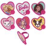 Barbie™ Be The Future Cupcake Rings – 12 Count | Official Heart Shaped Character Toppers for Cupcakes, Cakes & Donuts