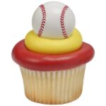 Baseball Cupcake Rings – 12 Count | Sports Party Cupcake Toppers for Kids