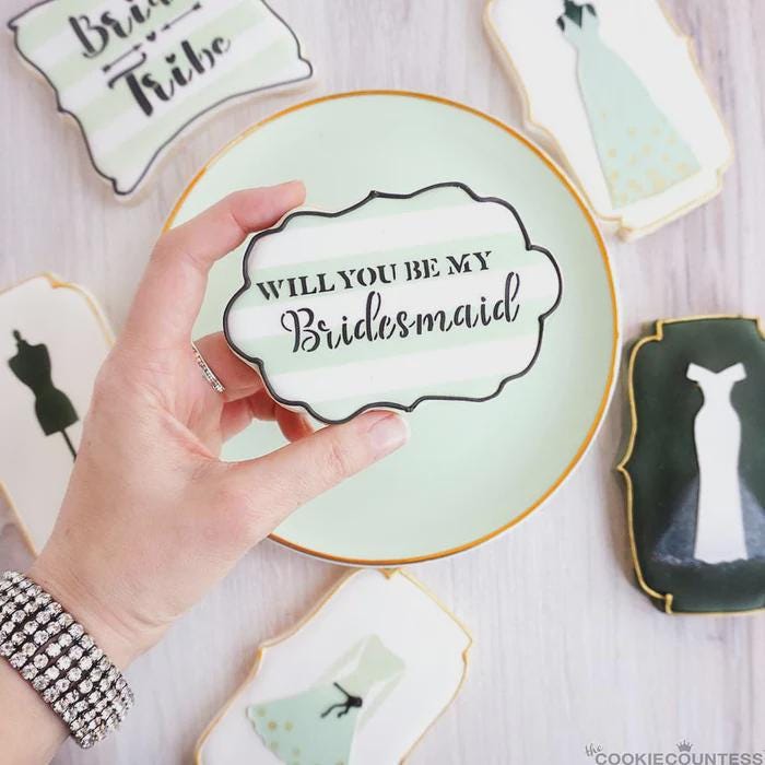 Will You Be My Bridesmaid Decorating Stencil by Cookie Countess - Image 2