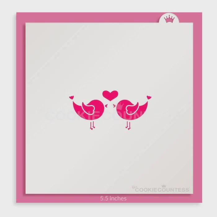 Love Birds Decorating Stencil by Cookie Countess