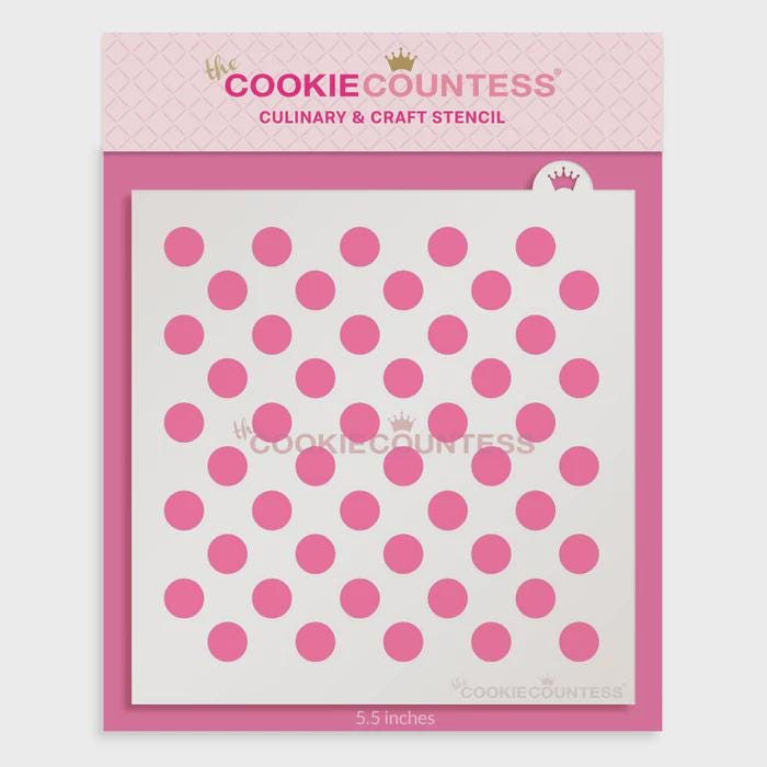 Medium Polka Dots Decorating Stencil by Cookie Countess