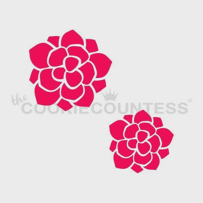 Succulents Decorating Stencil by Cookie Countess