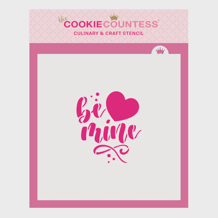 Be Mine with Heart Cookie Decorating Stencil by Cookie Countess