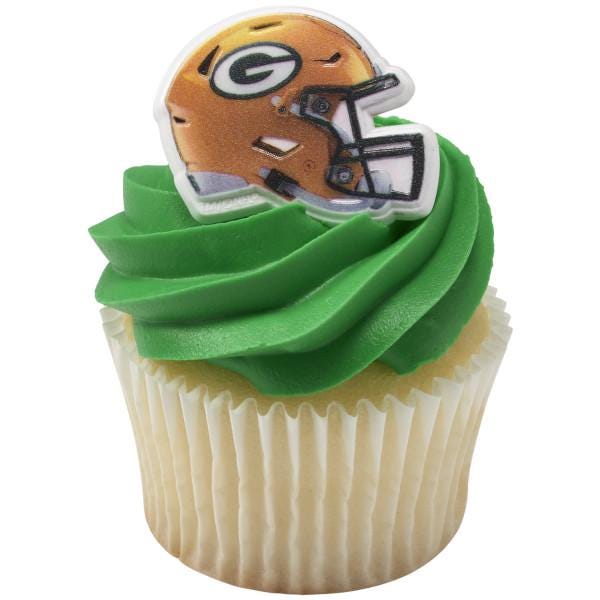 NFL Green Bay Packers™ Helmet Cupcake Rings – 12 Count | Official Football Party Toppers - Image 2